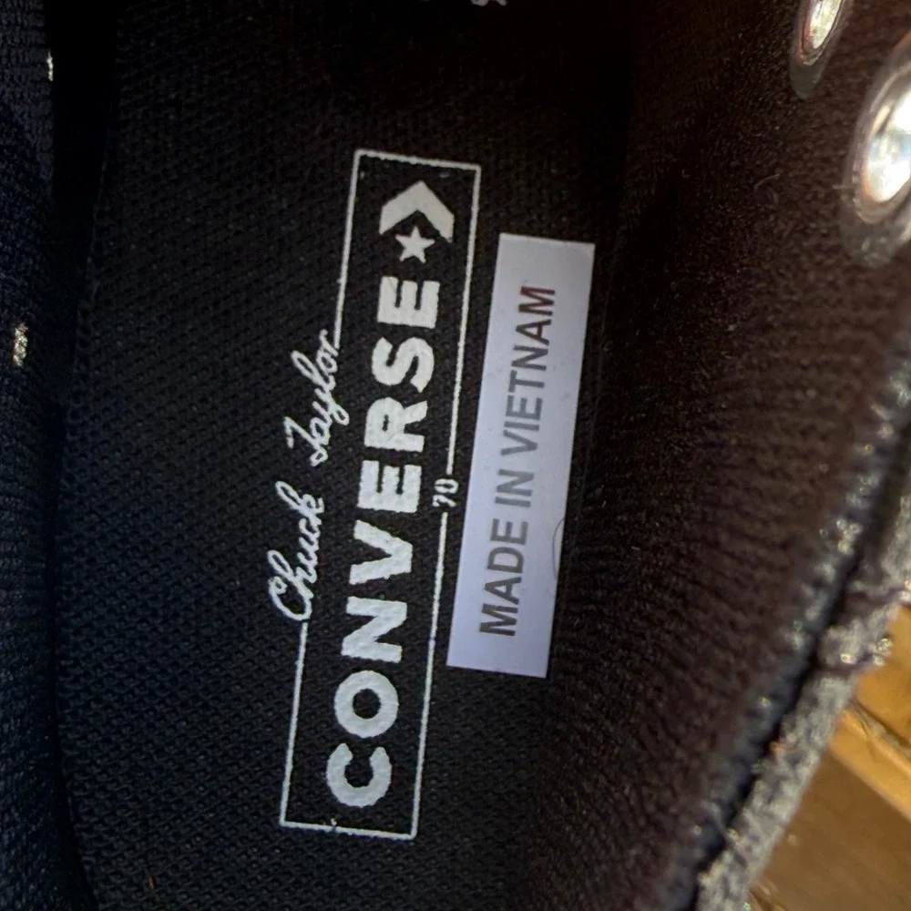 Converse Chuck 70 Wedge Womens 9 Black New Real Fur Pony Hair‎ A12561C Sneakers - Picture 9 of 10